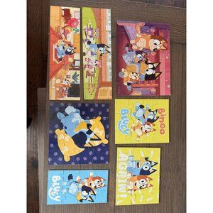 Set of 7 bluey puzzles in box